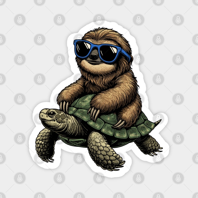 Sloth and Turtle Vibes Magnet by GoshWow®