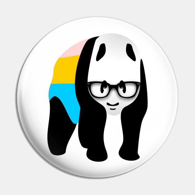 Pansexual Pride flag funny Panda Pin by mailboxdisco