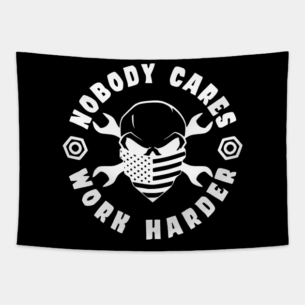 Nobody Cares Skull Flag Tapestry by Lifeline/BoneheadZ Apparel