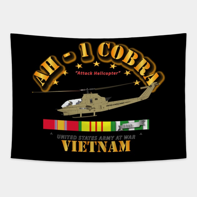 Army - AH-1 Cobra w VN Svc Ribbons Tapestry by twix123844