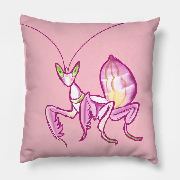 Orchid Mantis Pillow by SophieScruggs