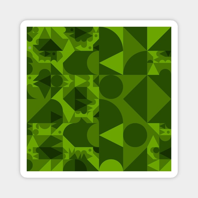 green abstract shapes Magnet by Gabe Silva