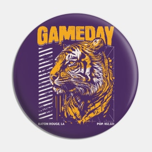 Vintage Gameday Tiger // Purple and Gold Awesome Tiger // Football Game Day Pin