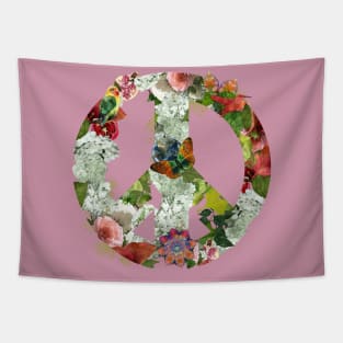 Peace Symbol Natures Garden Tapestry