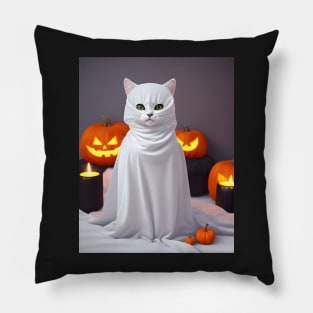 halloween cat - Modern digital art Pillow