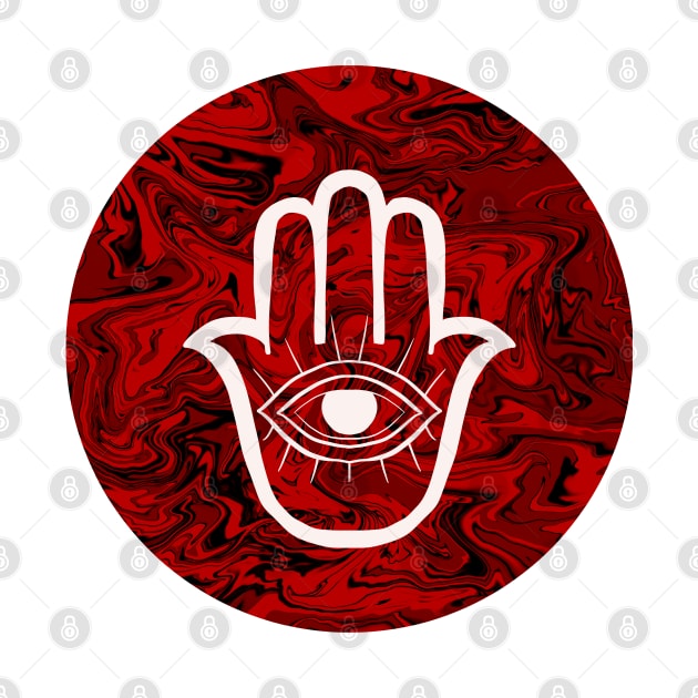 HAMSA HAND - Red bg by Not Your Straight Soul