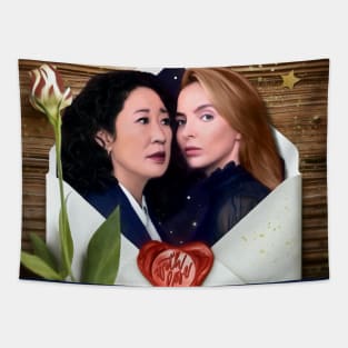 Killing Eve Villanelle and Eve Villaneve Valentine Tapestry