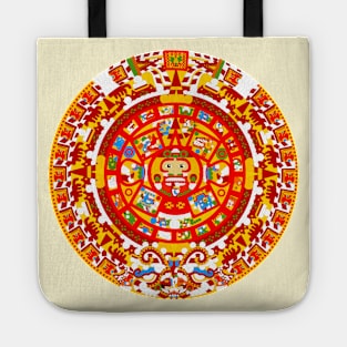 Full Color Ancient Sun Aztec Calendar Tote