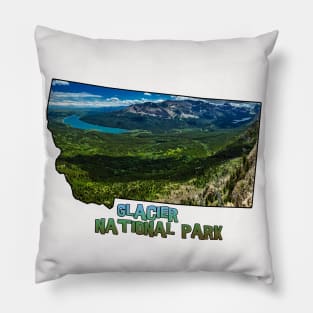 Montana State Outline (Glacier National Park) Pillow