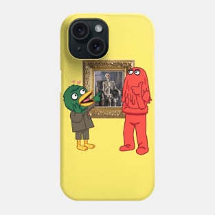 Don't Hug Me I'm Scared Duck and Red Guy Skeleton Phone Case