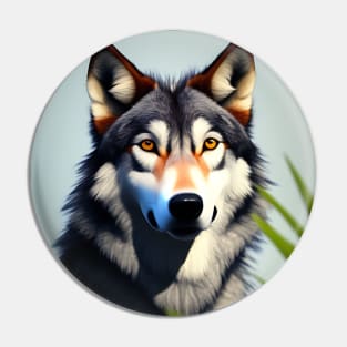 3d fantasy wolf portrait Pin