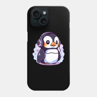 Cute Penguin With Headphones Phone Case