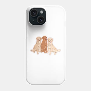 Colored Golden Retriever Trio Phone Case