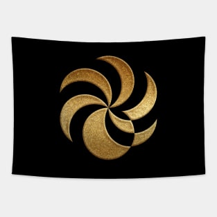 Ehime Prefecture Symbol in Gold Faux Tapestry