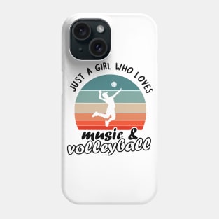 Women girls hobby music and volleyball girlfriend Phone Case