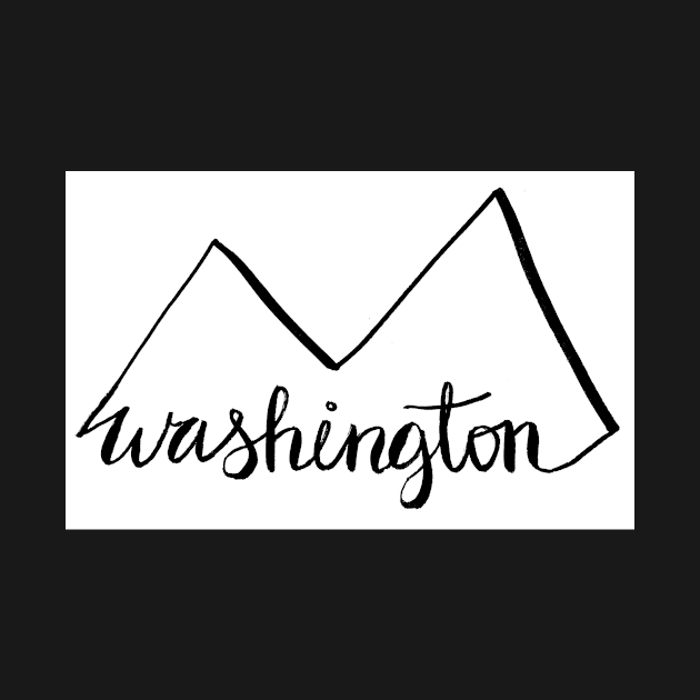 Washington State and Mountains Outline Logo by eashleigh