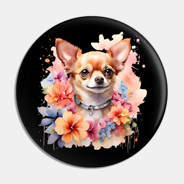 A chihuahua decorated with beautiful watercolor flowers Pin by CreativeSparkzz