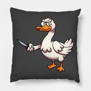 Goose With Knife Pillow