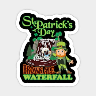 St Patricks Brown Ale Beer Waterfall Magnet