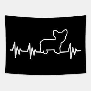 Corgi Heartbeat Tapestry