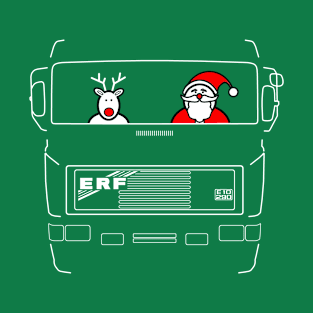 ERF E Series classic British lorry white outline Christmas special edition T-Shirt