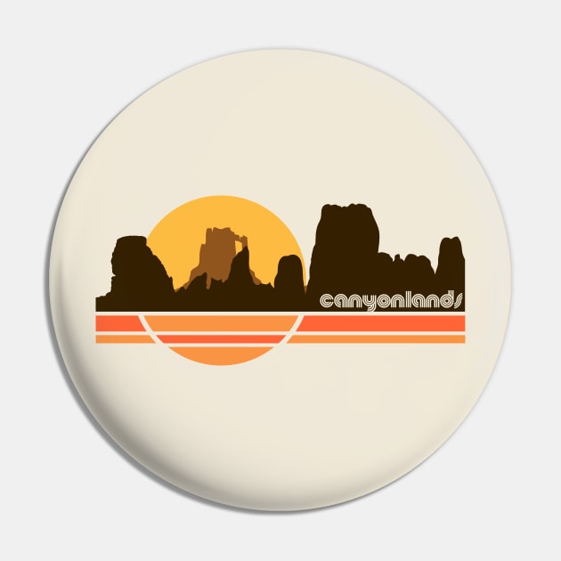 Canyonlands Retro 70s Tourist Souvenir National Park Pin by darklordpug