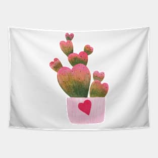 Cute Cactus Heart Tapestry