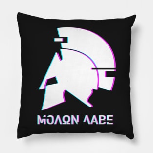 Molon Labe - Aesthetic Glitch Vaporwave Pillow