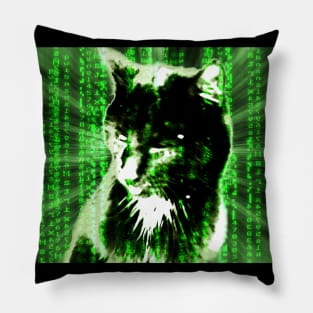 Matrix cat Pillow