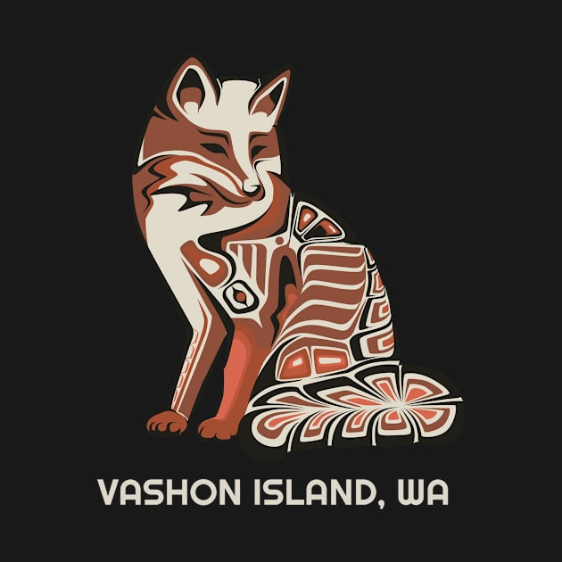 Vashon Island, Washington Native American Tribal Fox Haida Style Gift by twizzler3b