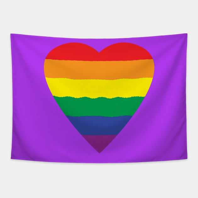 rainbow heart Tapestry by rclsivcreative