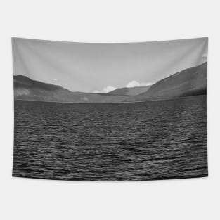 Francois Lake black and white photo Tapestry