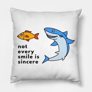 Shark and Fish with  life quote Pillow