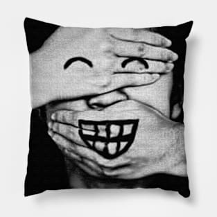 fake smile poster Pillow