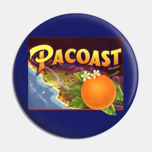 Vintage Pacoast Brand Fruit Crate Label Pin