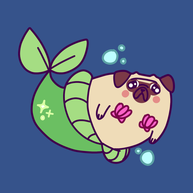 Pug Mermaid by saradaboru