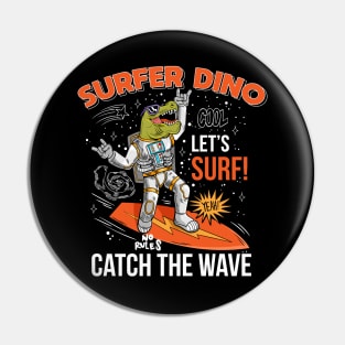 Surfer Dino Catch The Wave Pin