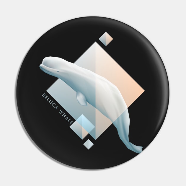 Beluga Whale - Beautifully Styled Oceanic Mammal Pin by DesignFury