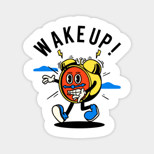 Wake Up Vintage Clock Illustration Magnet