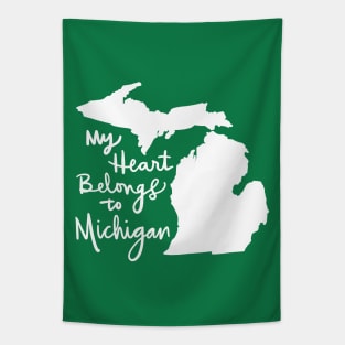 My Heart Belongs To Michigan: State Pride Tapestry