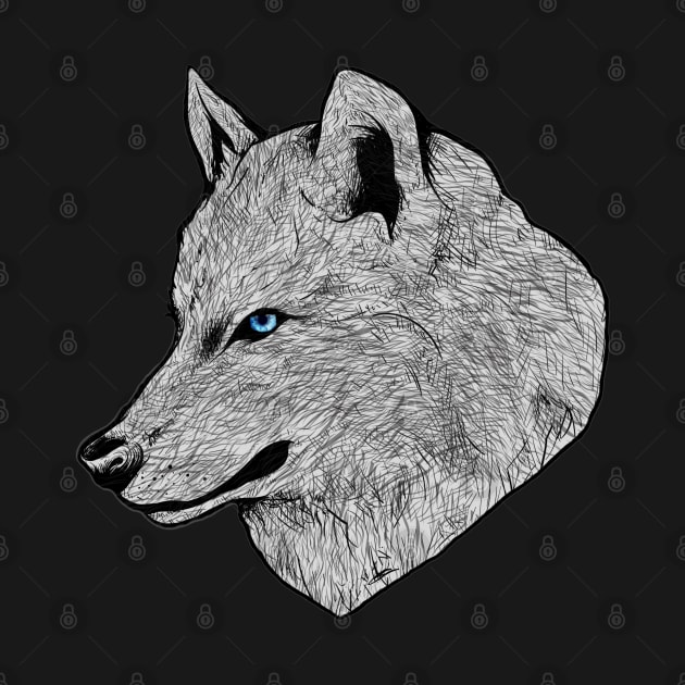 Blue Eyed Wolf by KimbrellDesigns