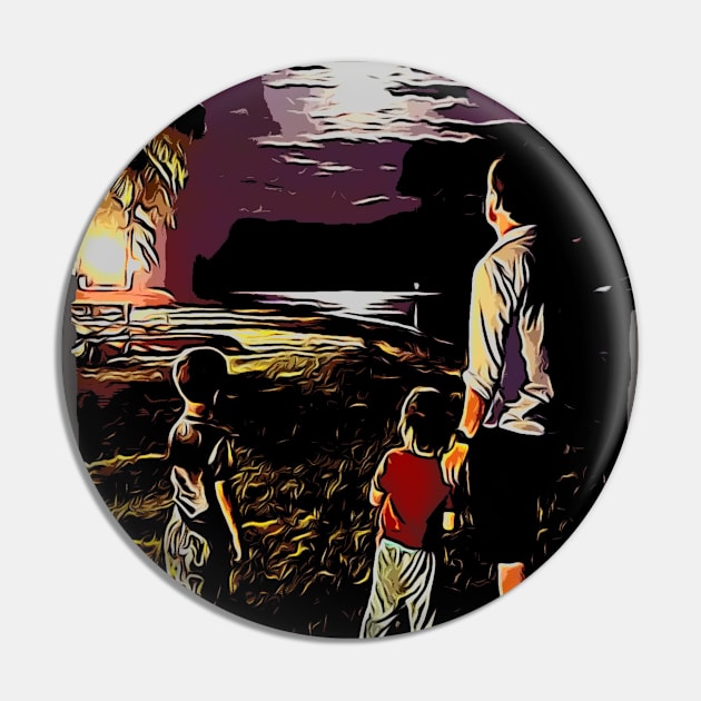 Full Moon at the Beach Pin by CDUS