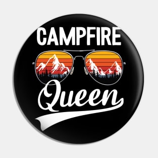 Campfire Queen Funny Camping Pin