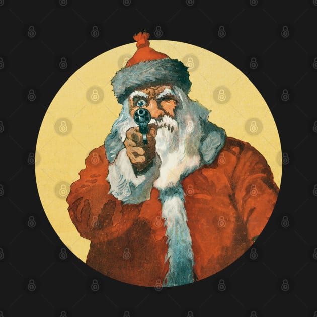 Vintage Angry Santa with Gun by Geoji 