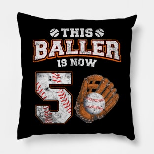 This Baller Is Now 5 Year Old 5Th Birthday Baseball Boy Pillow