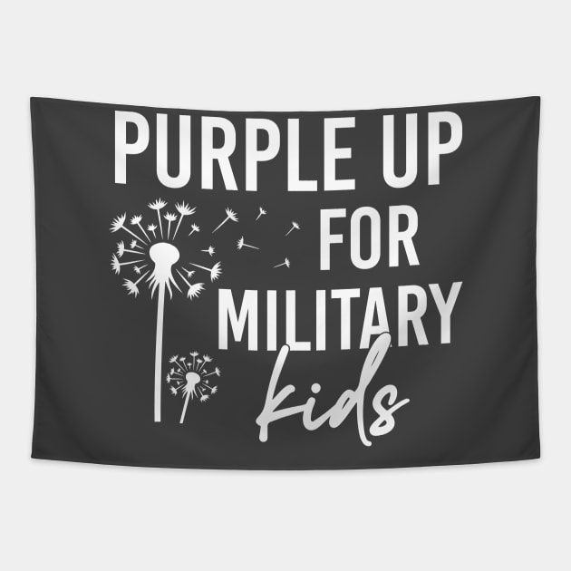 Purple Up For Military Kids Military Child Month USA Tapestry by Rosemat