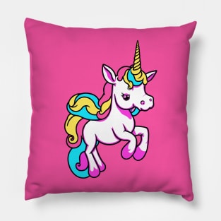 Rainbow Colored Unicorn Pillow