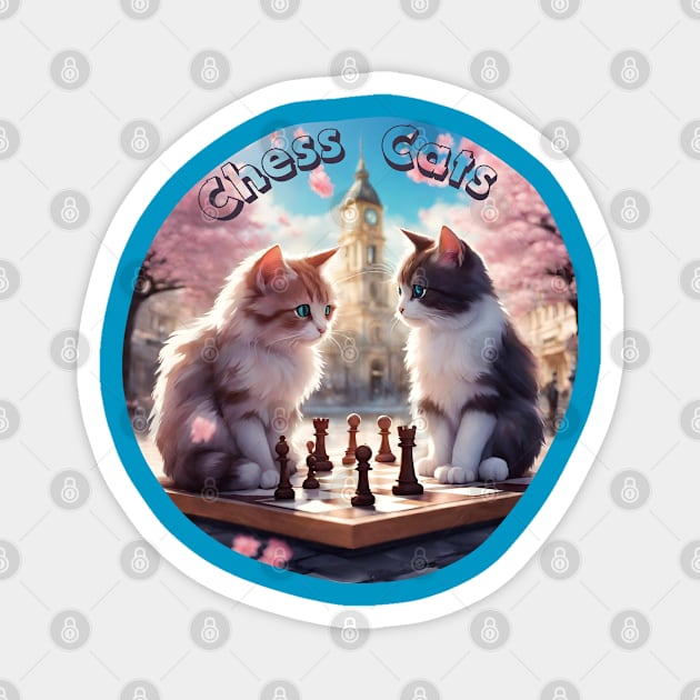 CHESS CATS Magnet by AngelFeatherDsg