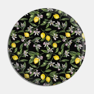 Lemon branches with blossoms and fruit Pin