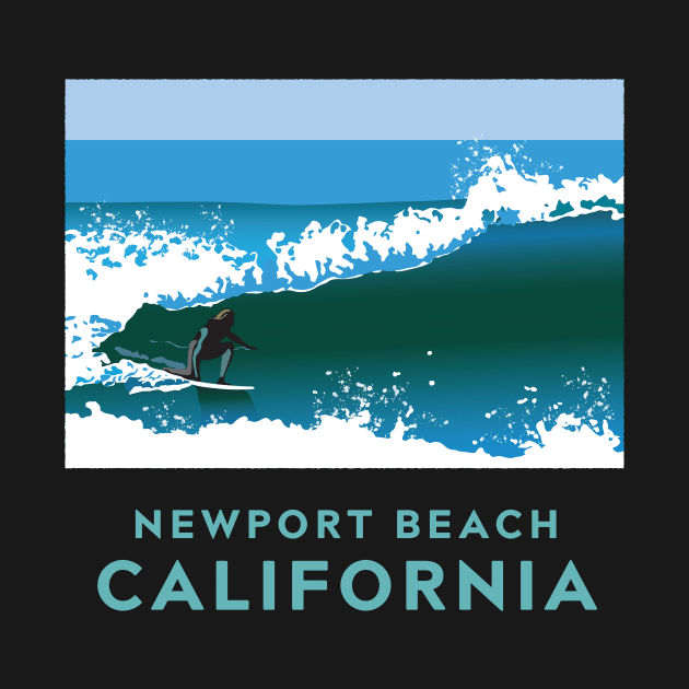 SURFING NEWPORT BEACH, CA by Retron